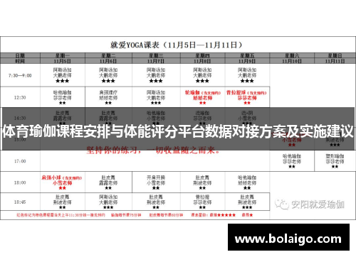 体育瑜伽课程安排与体能评分平台数据对接方案及实施建议 体育瑜伽课程安排与体能评分平台数据对接方案及实施建议